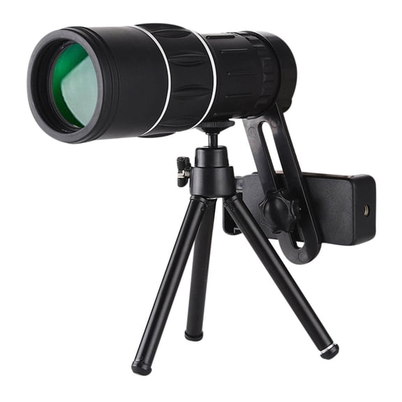 LSLJS 16x52 Portable Monocular for Adults,HD High Power Wide View Monocular Telescope with Spring Clip & Telescopic Bracket for Mobilephone - Optics BAK4 Prism Clear Night Vision Ideal Christmas Gifts