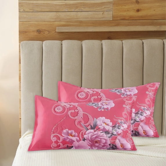 LSLJS 2 PCS Pillow Shams Pillow Covers Standard Size Multicolor Envelope Technology, Pillow Cases Breathable Soft, Microfiber Farmhouse Bed Pillowcases for Easy Care, Pillowcases