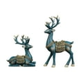 thumbnail image 1 of LSLJS 2 Pcs Reindeer Sculptures,Valentines Day Decor Small Resin Deer Statue Vivid Elegant Sitting Standing Christmas Elk Figurines Nordic Tabletop Ornaments Gifts for Living Room TV Cabinet Office, 1 of 5