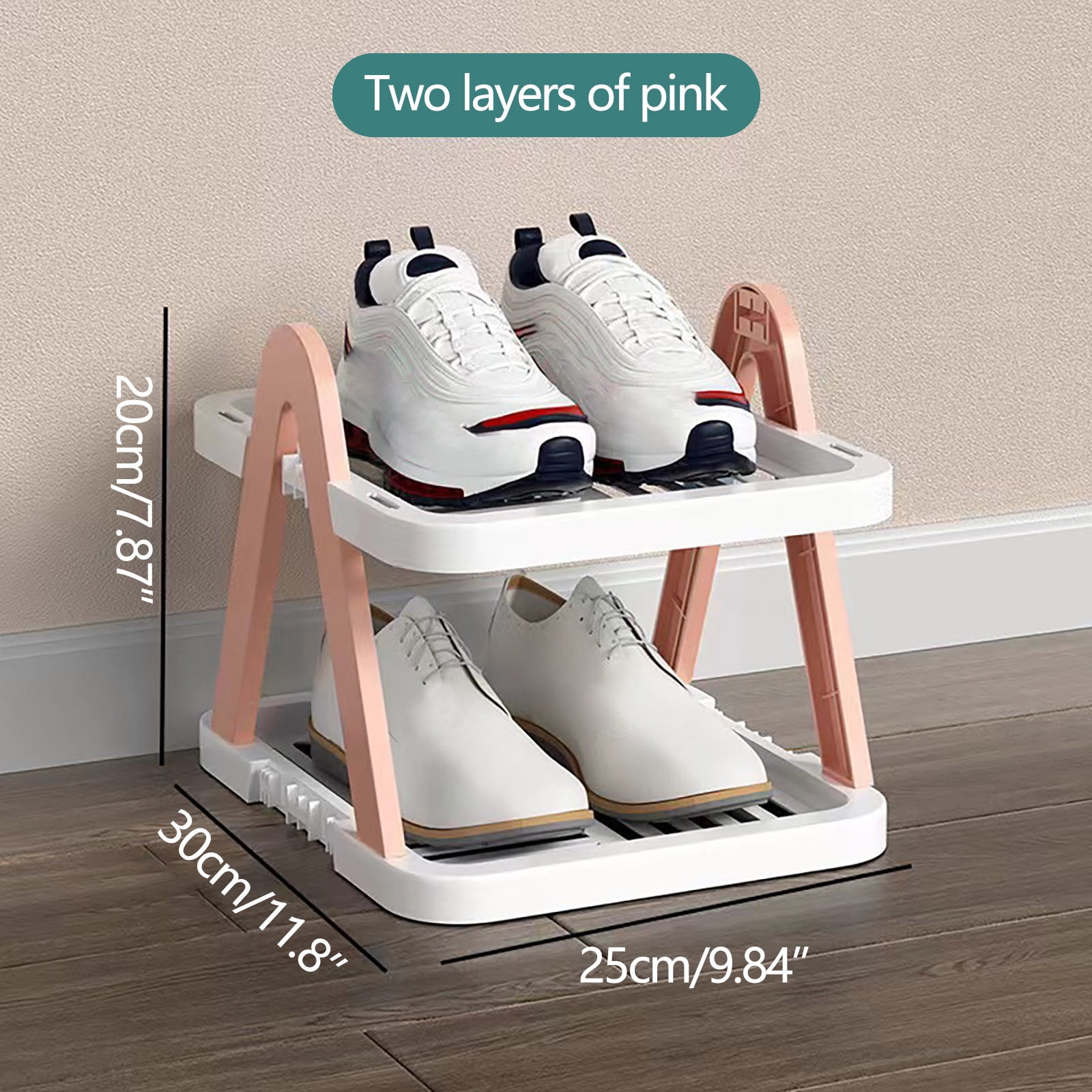 Stackable Standing Shoe Storage LSLJS 2 Tiers Vertical Shoes Rack, Free Standing Shoe Storage Organizer ...