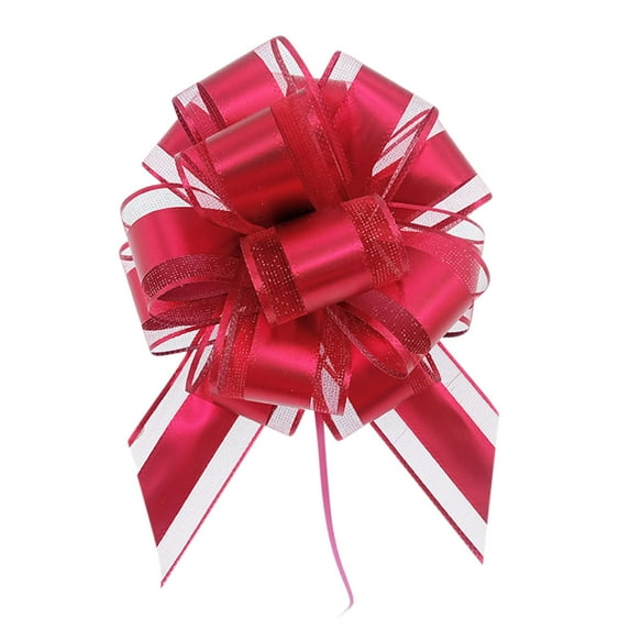 LSLJS 20 Pcs Christmas Pull Bows with Ribbon, Solid Color Gift Wraping Bow Valentine Easy Assembled Flower Basket Bows Party Birthday Christmas Gifts Wrap Accessory for Present Florist Bouquet
