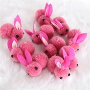 LSLJS 20 Pcs Mini Bunny Plush Dolls, Easter Decorations 2.16 inch Small Rabbit Stuffed Toys, Long Plush Tiny Soft Fluff Rabbit Hanging Ornament Easter Basket Stuffer Party Favors DIY Crafts Supplies
