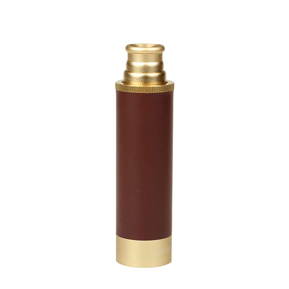 LSLJS 25x30 Vintage Zoomable Monocular Telescope, High Power HD Metal Simulation Cowhide Style BAK4 Prism Single Tube Telescope with Cover - Waterproof Handheld Large View Monocular Christmas Gifts