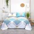 thumbnail image 1 of LSLJS 3 Pcs Cotton Bed Sheet Set, Queen Size Geometric Pattern Microfiber Bed Sheet with 2 Pillow Covers, Soft Breathable Double Brushed Bed Sheets Deep Pocket Non Pilling Bedding Sheet for All Season, 1 of 6