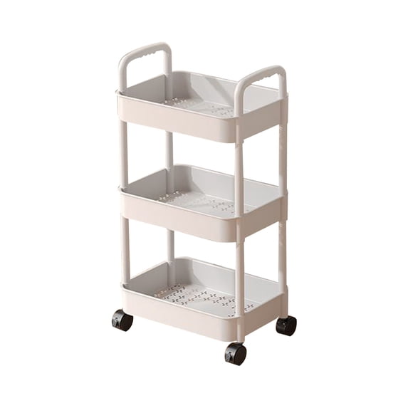LSLJS 3 Tier Rolling Cart with Drawer, Multifunctional Storage Organizer with Plastic Shelf & Metal Wheels, 3 Tier Utility Cart, Cart Organizer for Kitchen Bathroom Living Room Office