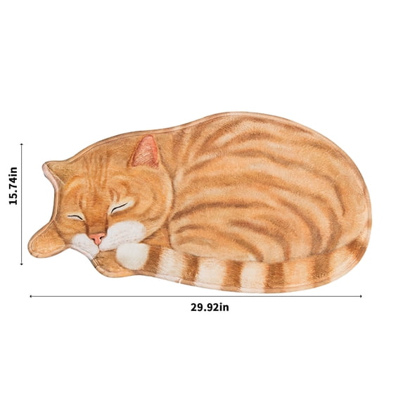 LSLJS 3D Cat Bathroom Rugs Cute Sleeping Cat Printed Mat 30"x15.7" Super Absorbent Non-Slip,Quick Dry, Ultra Soft And Comfortable Carpet For Shower Room,in Front of Bathtub, Bedroom on Clearance