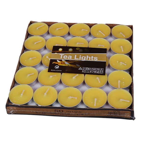 LSLJS 50 Pcs Scented Candles Set, Valentines Decorations Small Circle Shape Beeswax Candles Smokeless Eco-friendly Floating Tea Lights Romantic Candlelight Dinner Scene Layout for Wedding Party