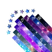 LSLJS 540 Sheets Star Paper Strips - 8 Star Sky Style Origami Star Paper Strips Double-sided Lucky Star Paper Folding Paper Star DIY Handmade Paper Crafts Supplies Valentine's Gifts for Him/Her