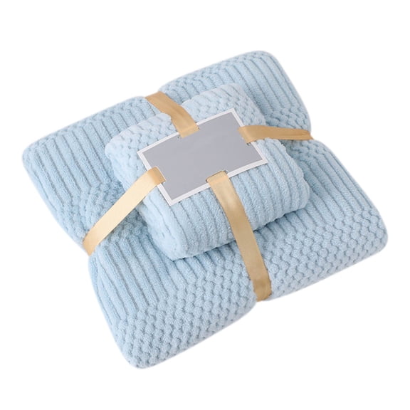 LSLJS Bath Towel Set of 2 - Coral Fleece 3D Imitation Turtle Shell Jacquard Hand Towel & Bath Towels Soft Skin-friendly Absorbent Towels Household Daily Towels Christmas Gifts(29.5"x13.8"+55"x27.6")