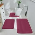 thumbnail image 1 of LSLJS Bathroom Rug Set 3 Piece-Corals Velvet Bathroom Rugs Absorbent Non Slip Bath Mat Washable with U-Shaped Contour Toilet Mat, 1 of 8