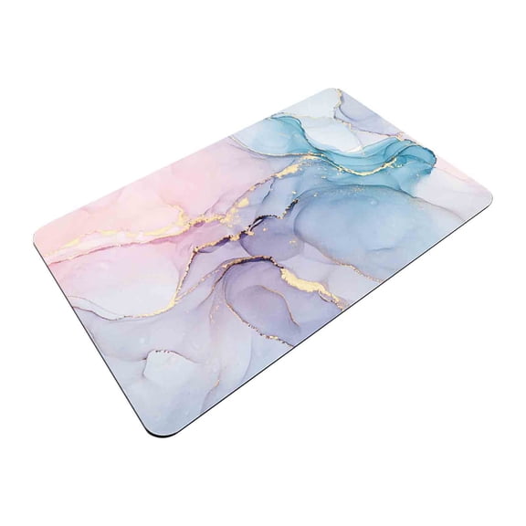 LSLJS Bathroom Rugs Colorful Marble Pattern 15.7 * 23.6" Rubber Backing Non-Slip Quick Dry Super Absorbent Thin Modern Style Washable Fit Under Door- Bathroom Floor, Kitchen, Tolite on Clearance
