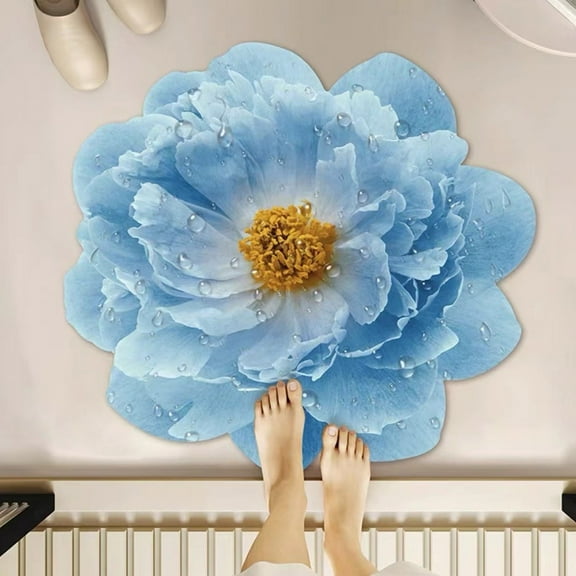 LSLJS Bathroom Rugs & Floral - Rug & Absorbent - Bath Mat & Quicks Drying Washable for Shower Room Bathtub Kitchen Bathroom 15x15"