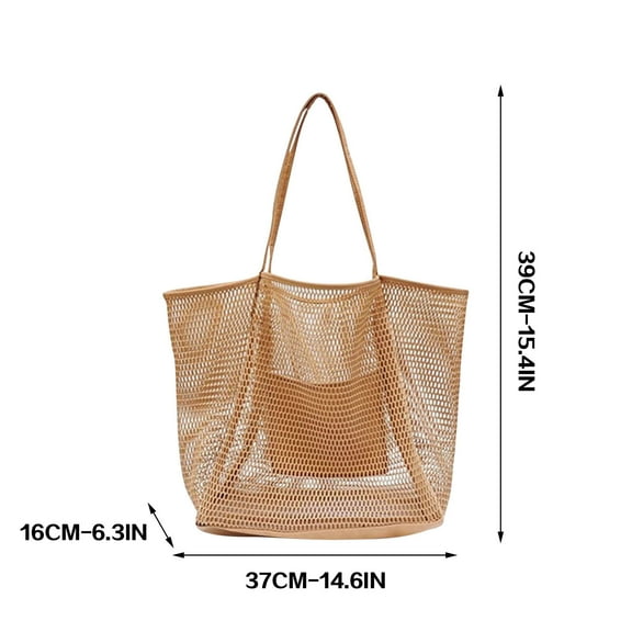 LSLJS Beach Bag Tote Bag Beach Bag Mesh Shoulder Tote Bag Ladies Hand Wash Swimming Clothing Storage Pocket For Beach Seaside Swimming Pool Summer on Clearance