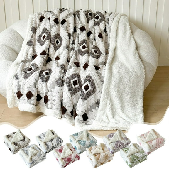 LSLJS Blanket Thickened Double Lambskin Throw Blanket Super Soft Warm Blankets for Couch Sofa Nap Bed Living Room Home, 40x28"