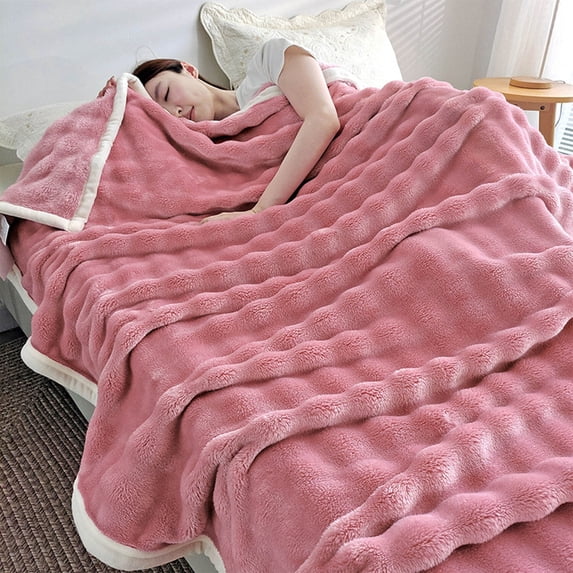 LSLJS Blanket & Thickened - Throw Blanket Double Embroidered - Blankets & Super Soft Warm for Couch Sofa Nap Bed Living Room Home 47x79"