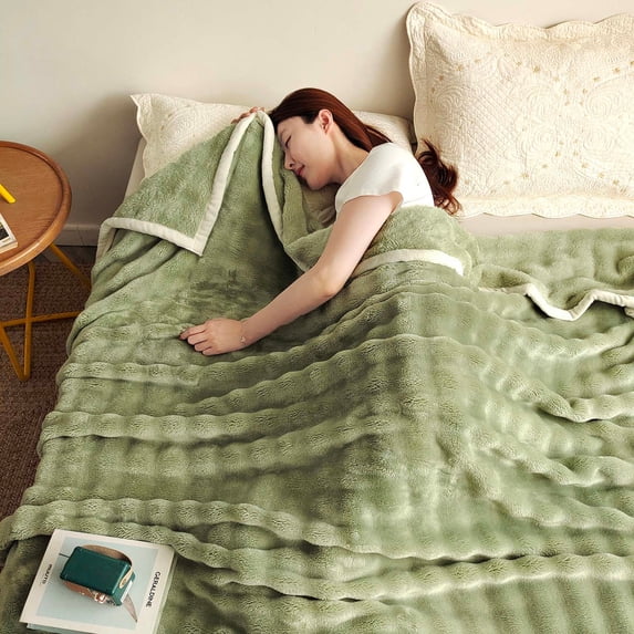LSLJS Blanket & Thickened - Throw Blanket Double Embroidered - Blankets & Super Soft Warm for Couch Sofa Nap Bed Living Room Home 47x79"