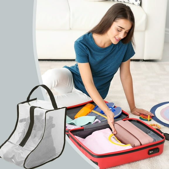 LSLJS Boot Bag Transparent & Large Dusts Shoe Bags Waterproof Portable Hangable Shoe Bags for Travel Men Women (Clear Gray-Ankle Boot)