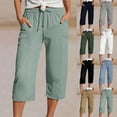 thumbnail image 1 of LSLJS Capri Pants for Women Drawstring Waist Sweatpants Comfy Soft Solid Color Casual Joggers with Pockets, S-2XL, 1 of 3