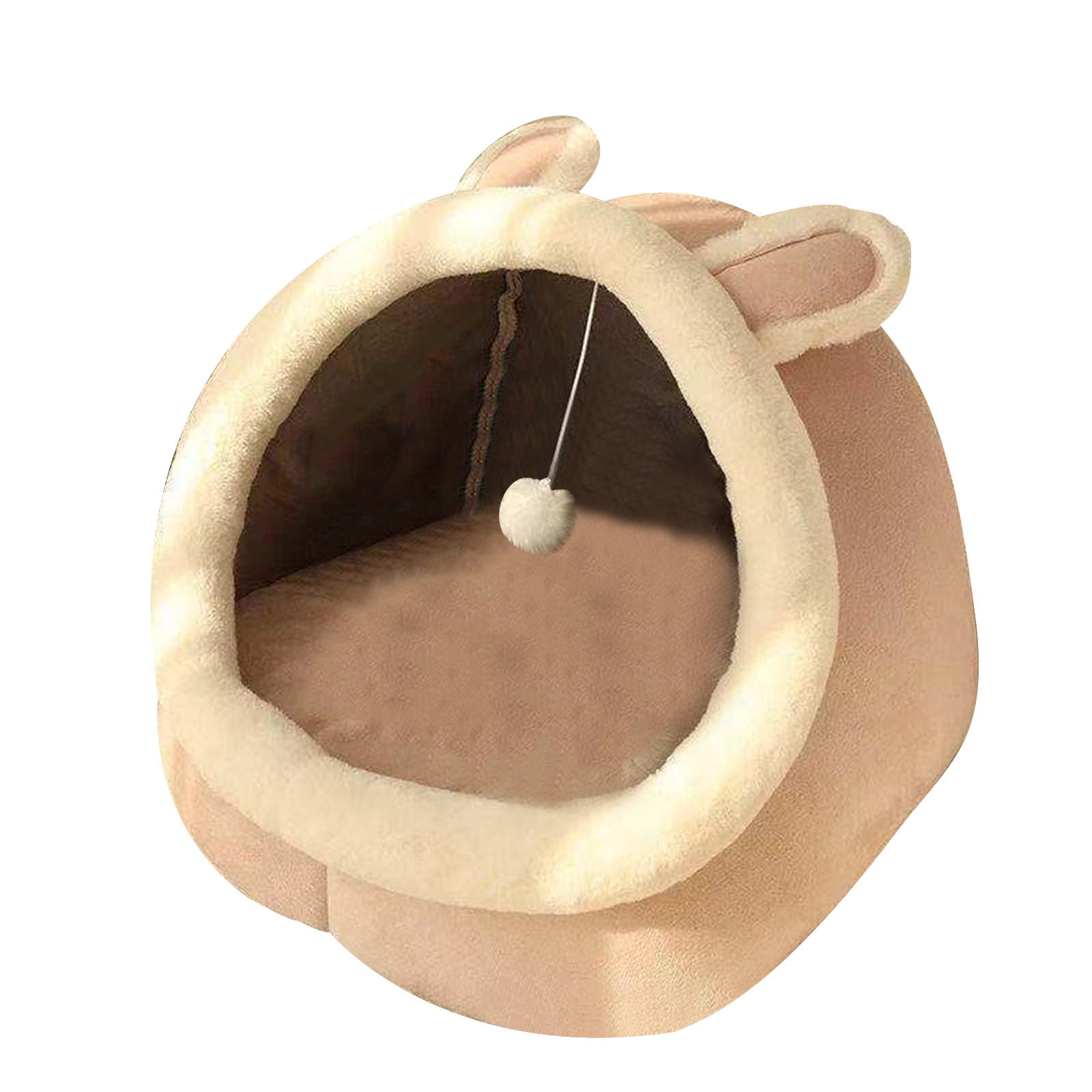 LSLJS Cat Bed, Pet Beds for Cats Cute Cat House with Ears Cozy Cat Cave Beds for Indoor Cats Winter Warm Pet Bed Washable Cat Sleeping Cushion Cotton Pet Sofa On Clearance (15 x 14 x 13 Inch Pink)