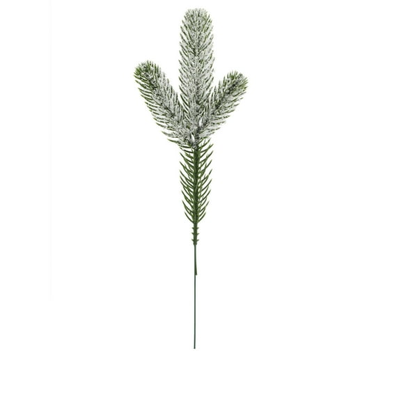 LSLJS Christmas Artificial Branches Pine Needles 24Pcs PVC Winter Snow Flocked Branches Multi-purpose False Christmas Tree Leaves Scene Layout Packaging Gifts Prop DIY Crafts Christmas Decorations