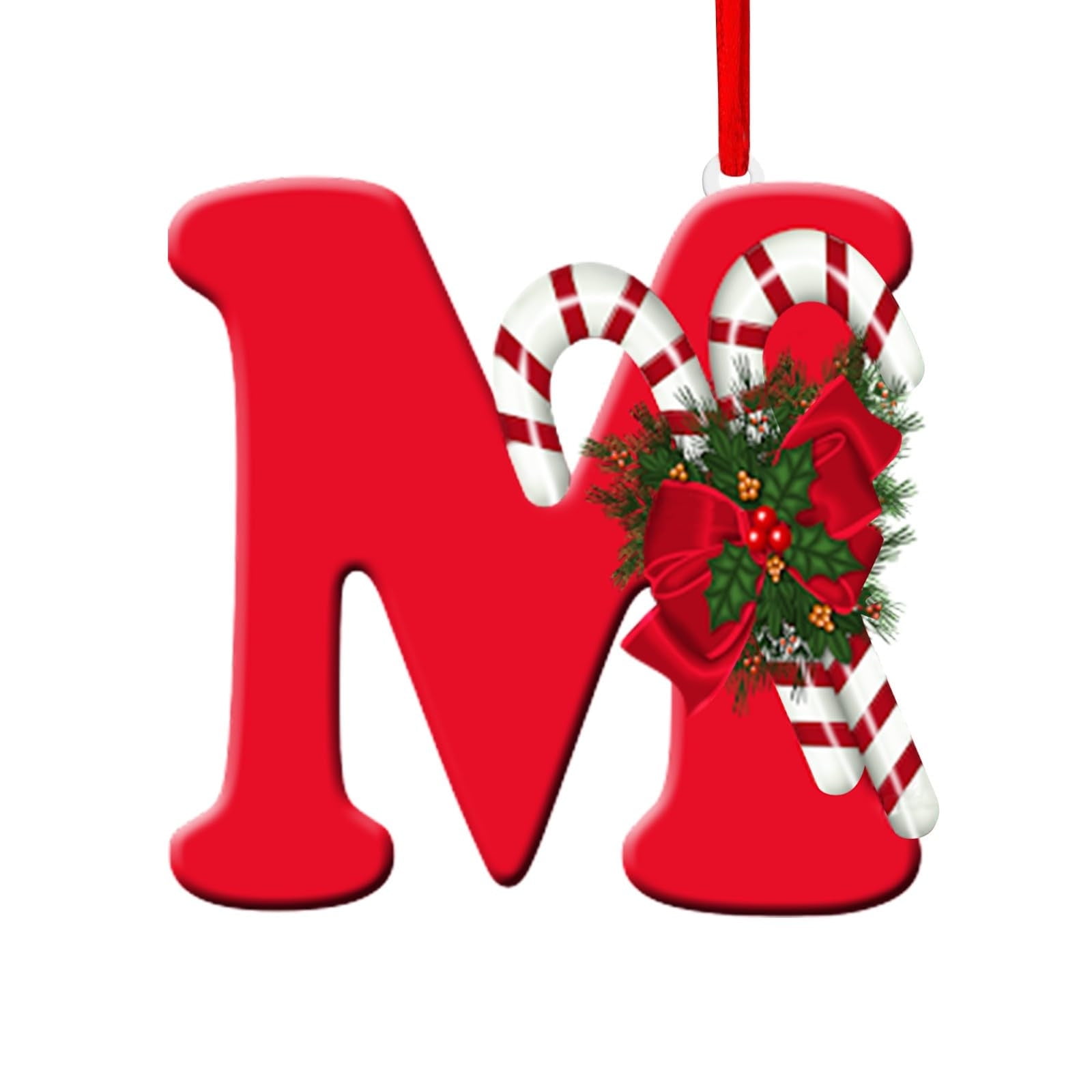 LSLJS Christmas Decorations, 26pc Christmas Letter Ornaments, Red