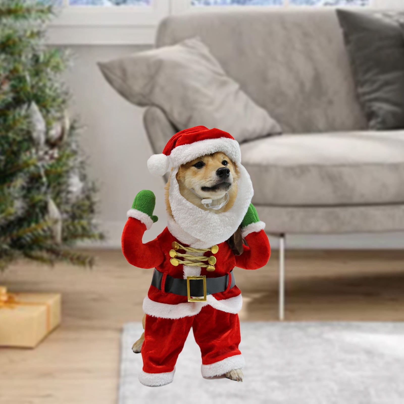 LSLJS Christmas Dog Costumes, Christmas Decorations, Cute White Santa