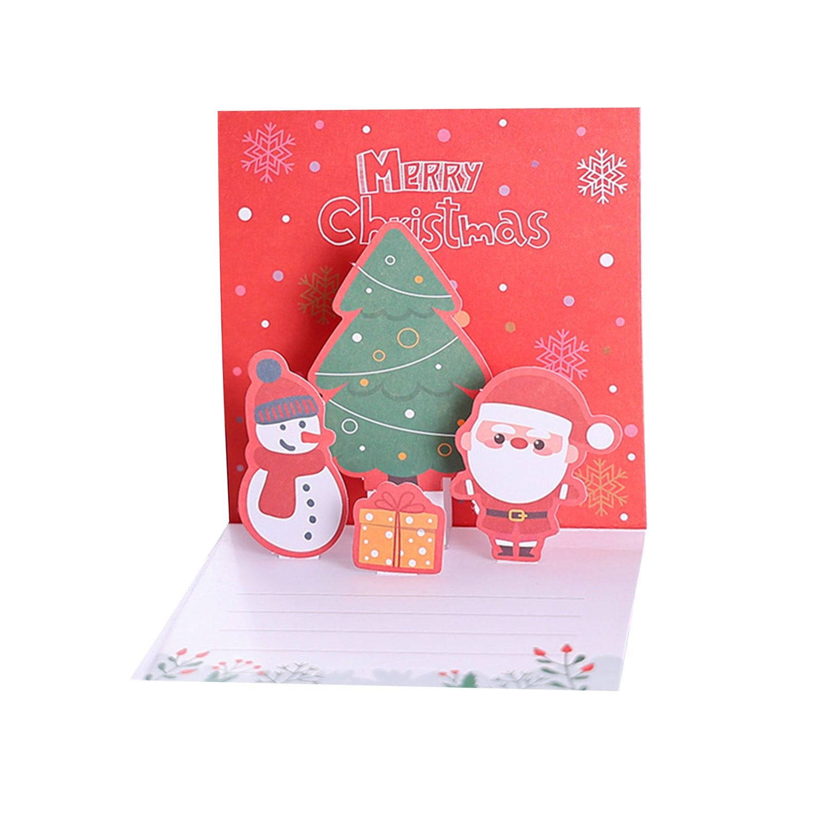 3D Gingerbread Man Pop-Up Christmas Card - Laser Cut Design With Envelope, Holiday Greeting & Decor