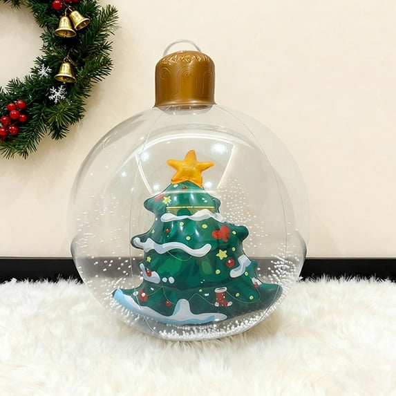 LSLJS Christmas Inflatables - Xmas Ball 13" Thickened & Transparent Christmas Decorations Large for Xmas Yard Lawn Holiday Porch Party Decor