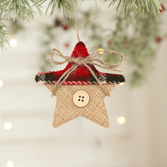LSLJS Christmas Ornaments Rustic Burlap Christmas Tree Ornaments Bulk Country Farmhouse Decorations Linen Stocking Hanging Ornaments for Xmas Holiday Family Office Party Deco, Christmas Decorations