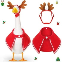 LSLJS Christmas Porch Goose Outfits Dresses Clothes for 23" High Cement or Plastic Porch Goose Costume for Yard Lawn Outdoor Garden Patio Statue Xmas Santa Holiday Decor, Goose Outfits