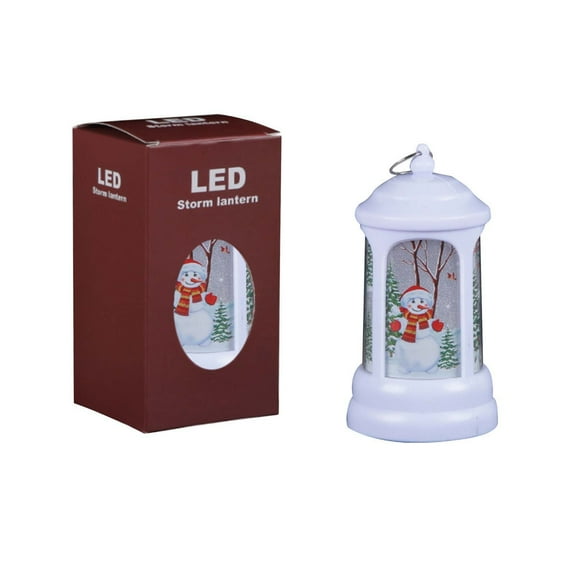 LSLJS Christmas Retro Lantern Ornaments, Christmas Decorations, 5 inch Handheld LED Night Lamp with Santa Snowman Deer Pattern, Simulation Retro Oil Light Christmas Desktop Baubles Christmas Gifts
