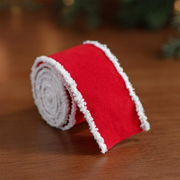 LSLJS Christmas Ribbon Red Glitter Large 2x78" for Gift Wrapping Bows Christmas Tree Ribbon Garland Wrap Crafts Wired Ribbon, Ribbon