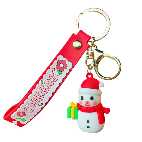 LSLJS Christmas Santa Keychain - Cute 3D Santa Claus Snowman Stocking Hanging Ornaments with Keyring Purses Wallets Backpack Car Rearview Mirror Pendants Christmas Decorations for Party