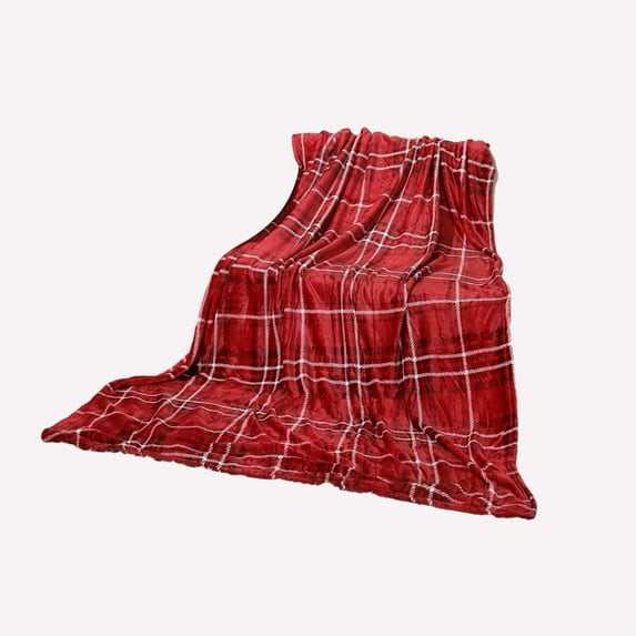 LSLJS Christmas Throw Blankets, 50x60 inch Flannel Green and Red Plaid Design Plush Throw Blankets Soft Warm Washable Thicken Air Condition Quilt Vintage Minimalism Blanket Christmas Gifts for Couch