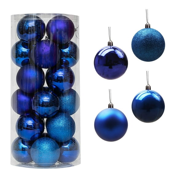 LSLJS Christmas Tree Ball Ornaments, 2.36" Shatterproof Glitter Xmas Tree Hanging Decorations Multi-style Solid Color Baubles Ball Pendants Hanging Bauble Sphere Christmas Decorations(24 Pcs)