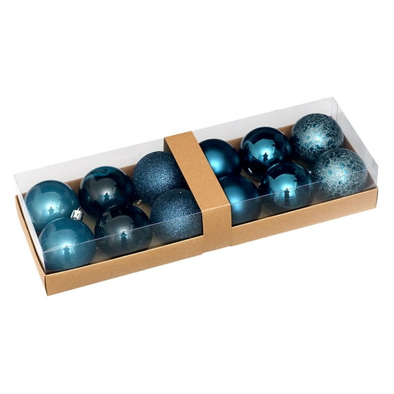 LSLJS Christmas Tree Ball Ornaments Gift Box Set,12 Pcs Colorful Shatterproof Glitter 6 Different Style Hanging Ball Bauble Sphere,Christmas Decorations, Christmas Theme Pendant for Wedding Party