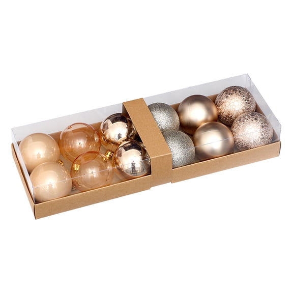 LSLJS Christmas Tree Ball Ornaments Gift Box Set,12 Pcs Colorful Shatterproof Glitter 6 Different Style Hanging Ball Bauble Sphere,Christmas Decorations, Christmas Theme Pendant for Wedding Party