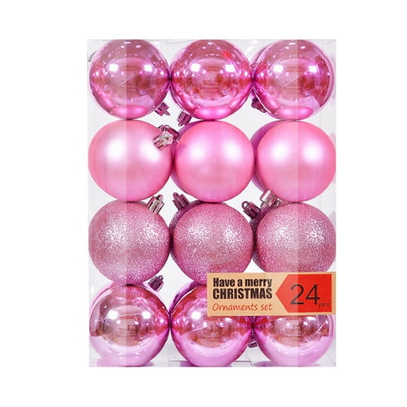 LSLJS Christmas Tree Ball Ornaments for Xmas Tree, 24Pcs 1.18" Shatterproof Glitter Colorful Hanging Ball Bauble Sphere, Christmas Theme Pendant for Wedding Party Holiday Christmas Decorations