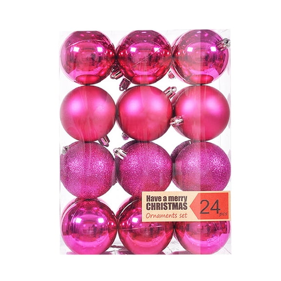 LSLJS Christmas Tree Ball Ornaments for Xmas Tree, 24Pcs 2.36" Shatterproof Glitter Colorful Hanging Ball Bauble Sphere, Christmas Theme Pendant for Wedding Party Holiday Christmas Decorations