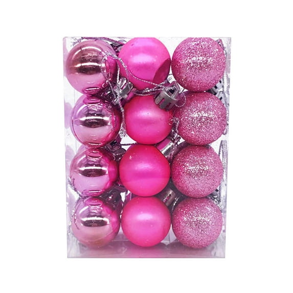 LSLJS Christmas Tree Ball Ornaments for Xmas Tree, Christmas Decorations, 24Pcs 1.2" Shatterproof Glitter Colorful Hanging Ball Bauble Sphere, Christmas Theme Pendant for Wedding Party Holiday
