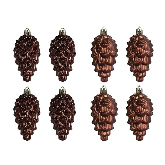 LSLJS Christmas Tree Balls Ornaments, Christmas Decorations, 8Pcs 3.5" Shatterproof Glitter Pine Cone Shape Hanging Bauble,Gloss & Matt Style Christmas Theme Pendant Supplies for Wedding Party Holiday