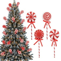 LSLJS Christmas Tree Decorations Xmas Lollipops Colorful Candy Cane Hanging Christmas Ornaments Pendants for Xmas Tree Year Holiday Party, Christmas Decorations