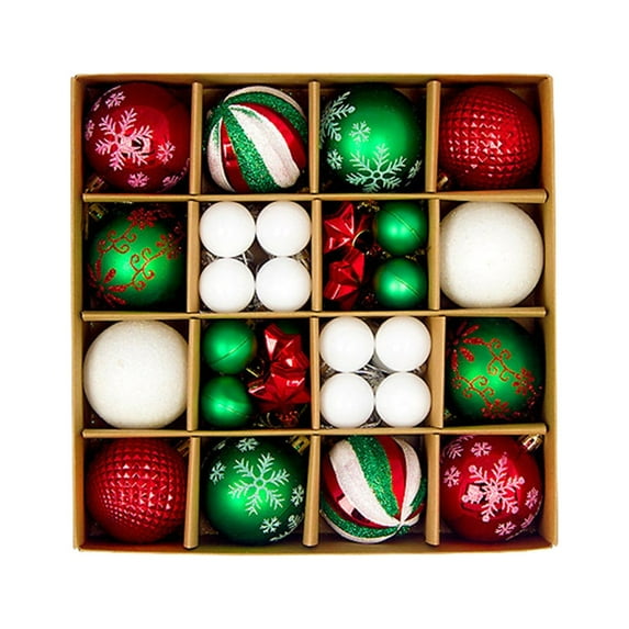 LSLJS Christmas Tree Hanging Ball Ornaments, Christmas Decorations 44Pcs Colorful Christmas Hanging Balls - Christmas Proof Ball Ornaments For Party Christmas Tree Supplies for Party Wedding