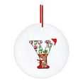 thumbnail image 1 of LSLJS Christmas Tree Hanging Ornaments English Letter Pendant 2.75" Round Acrylic Flat Alphabet with Reindeer Baubles Xmas Theme Car Rearview Mirror Pendant Christmas Decorations, 1 of 6