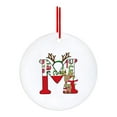 thumbnail image 1 of LSLJS Christmas Tree Hanging Ornaments English Letter Pendant 2.75" Round Acrylic Flat Alphabet with Reindeer Baubles Xmas Theme Car Rearview Mirror Pendant Christmas Decorations, 1 of 6