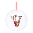 thumbnail image 1 of LSLJS Christmas Tree Hanging Ornaments English Letter Pendant 2.75" Round Acrylic Flat Alphabet with Reindeer Baubles Xmas Theme Car Rearview Mirror Pendant Christmas Decorations, 1 of 6