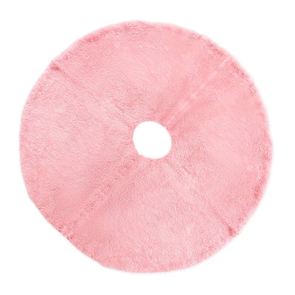 LSLJS Christmas Tree Skirt, Christmas Decorations 35 inch Pink Plush Tree Base Cover Mat Soft Classic Double-Layer Velvet Tree Carpet for Xmas Tree Ornaments for Party Wedding