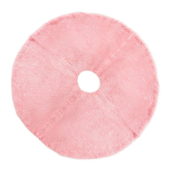 LSLJS Christmas Tree Skirt, Christmas Decorations 48 inch Pink Plush Tree Base Cover Mat Soft Classic Double-Layer Velvet Tree Carpet for Xmas Tree Ornaments for Party Wedding