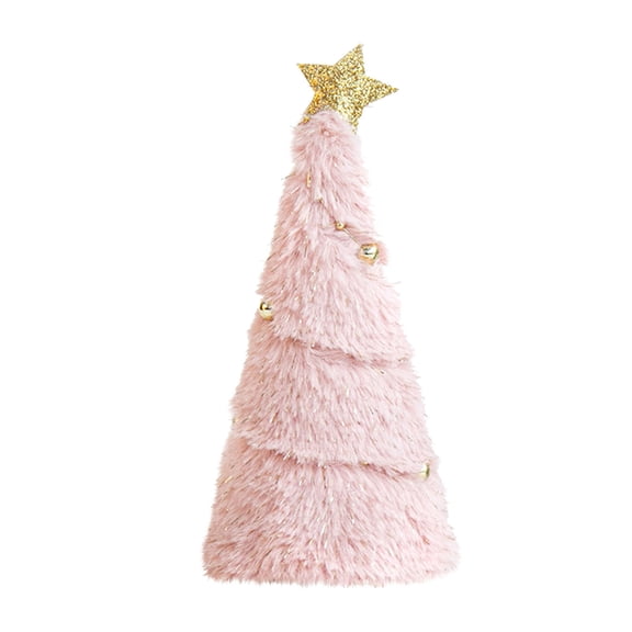 LSLJS Christmas Tree Topper Plush Ornaments, Christmas Decorations, 7.1 inch Circular Cone with Star Plush Doll Tree Top Baubles, Xmas Tree Decorative Accessories Topper Christmas Gifts for Party