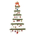 thumbnail image 1 of LSLJS Christmas Wall Hanging Ornaments - 44.5"x21.5" Wooden Christmas Tree Shape Wall Hanging Baubles with Small Pendants and LED Lights DIY Christmas Atmosphere Wall Decorations for Party Holiday, 1 of 5